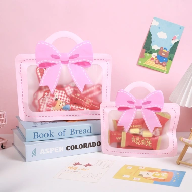 Combo Túi Zip Nơ Mẫu 2.025 - Phụ kiện, quà tặng, bánh kẹo nougat 2 màu, 25.000 VND
