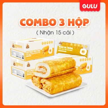Combo Ưu Đãi Bánh Da Trứng Cuộn Kem Tươi, Chà Bông + Bánh Diêm Mạch GuluFoods Giá 115k 10