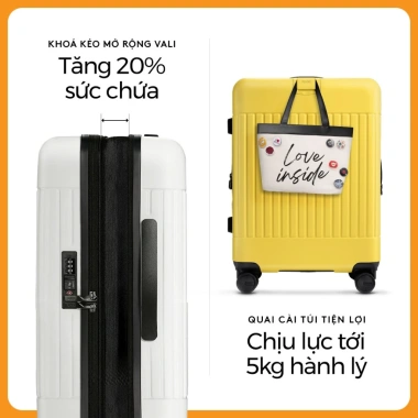 Combo Vali Kéo Du Lịch Nikki Max Vali Chống Trầy, Khóa Mở Rộng, Bảo Hành Trọn Đời 20/24/28 inch 12,570,000₫