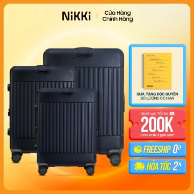 Combo Vali Kéo Du Lịch Nikki Max Vali Chống Trầy, Khóa Mở Rộng, Bảo Hành Trọn Đời 20/24/28 inch 12,570,000₫