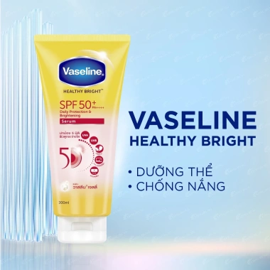 Combo Vaseline Healthy Bright SPF50+ 300ml + Sữa rửa mặt Simple 50ml - Chống nắng, làm sạch, 199k 6
