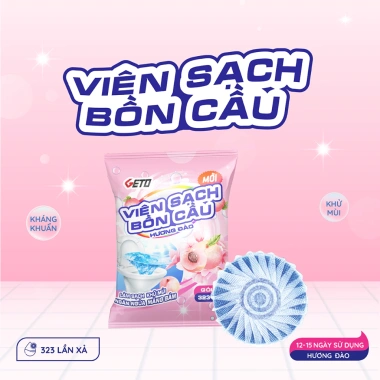 Combo Viên Thả Bồn Cầu GETO Đào Khử Mùi, Xả Màu Xanh Thơm Mát - Giá 95.000 VND