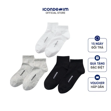 Combo Vớ Nam Cổ Thấp ICONDENIM Ankle Socks Logo Weaving - Giá chỉ 99.000đ 2