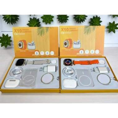 Combo X10: Đồng hồ thông minh, Tai nghe BLT, Bộ sạc I.P, Củ sạc nhanh 20W - 129k
