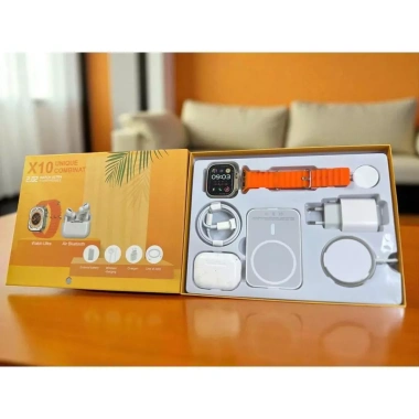 Combo X10: Đồng hồ thông minh, Tai nghe BLT, Bộ sạc I.P, Củ sạc nhanh 20W - 129k