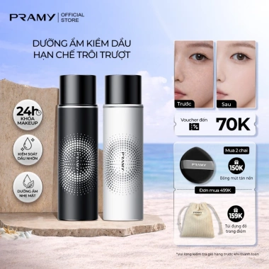 Combo Xịt Cố Định Makeup PRAMY 2 x 100ml - Giữ Nền Lâu Trôi, Dưỡng Ẩm Kiềm Dầu, Phù Hợp Mọi Loại Da - Giá 313.000 VND