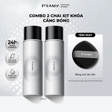 Combo Xịt Cố Định Makeup PRAMY 2 x 100ml - Giữ Nền Lâu Trôi, Dưỡng Ẩm Kiềm Dầu, Phù Hợp Mọi Loại Da - Giá 313.000 VND