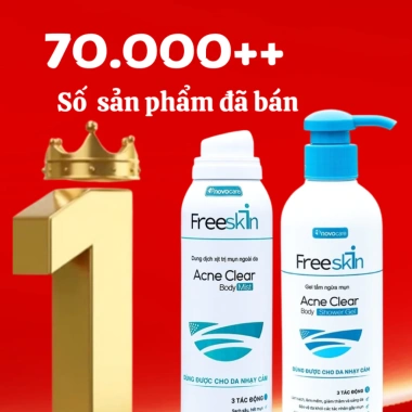 Combo Xịt Mụn Lưng Freeskin + Gel Tắm Giảm Mụn, Sáng Da, Xông Thâm – 159.000₫