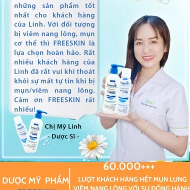 Combo Xịt Mụn Lưng Freeskin + Gel Tắm Giảm Mụn, Sáng Da, Xông Thâm – 159.000₫