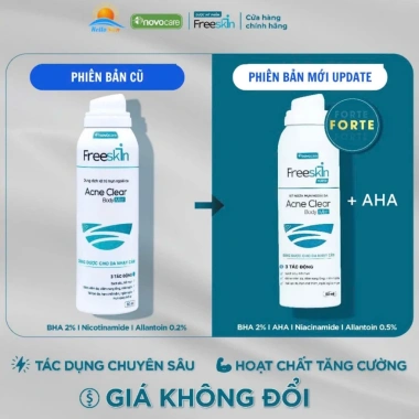 Combo Xịt Mụn Lưng Freeskin + Gel Tắm Giảm Mụn, Sáng Da, Xông Thâm – 159.000₫
