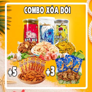 Combo Xóa Đôi 3 Hũ Đồ Ăn Vặt Khô Gà, Khô Mực, Khô Bò, Khô Heo và Chân Gà, Bimbim Cánh Gà - Giảm Giá 149k 4