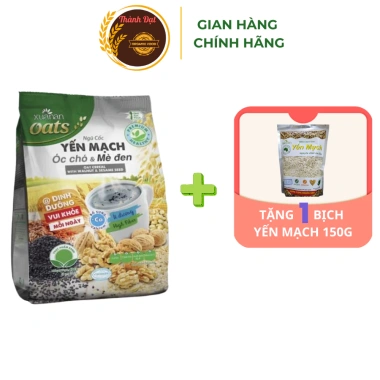 Combo Yến Mạch Nguyên Chất 800g + Ngũ Cốc Óc Chó Mè Đen 400g, Tặng 150g, Giá 205.000đ
