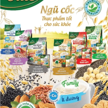 Combo Yến Mạch Nguyên Chất 800g + Ngũ Cốc Óc Chó Mè Đen 400g, Tặng 150g, Giá 205.000đ