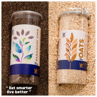 Combo Yến Mạch Vua 500g + Hạt Chia Đen Hữu Cơ 750g - Giảm 279k, Dinh Dưỡng Cao