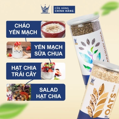 Combo Yến Mạch Vua 500g + Hạt Chia Đen Hữu Cơ 750g - Giảm 279k, Dinh Dưỡng Cao 2