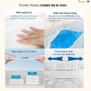Combo Yeonchi cho mẹ bầu & đi sinh siêu mỏng, siêu hút ẩm Nhật Bản bông Organic - Giá 150.000đ 4