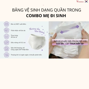 Combo Yeonchi cho mẹ bầu & đi sinh siêu mỏng, siêu hút ẩm Nhật Bản bông Organic - Giá 150.000đ 6