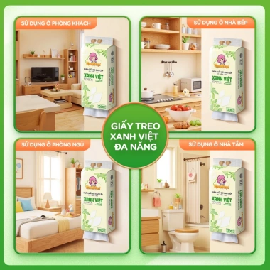 Combo12 12 bịch khăn giấy rút treo tường Xanh Việt Hannal Seyo 1.200 tờ 4 lớp mềm mịn - 255.000₫