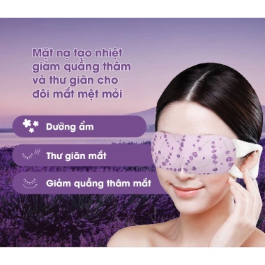 Combo4 Miếng Mặt Nạ Nhiệt Giảm Quầng Thâm Mắt Baby Lavender 15g - Dưỡng ẩm, làm ấm, ngủ sâu 4