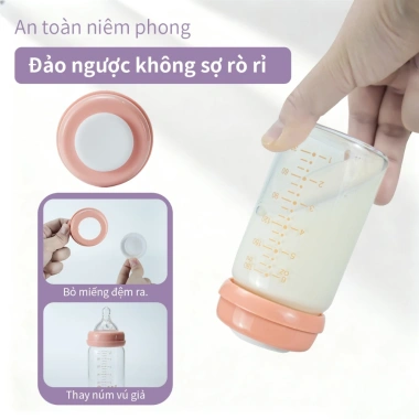 COMI Bình Thủy Tinh Trữ Sữa 180ml Bé Dung – Cổ Rộng, Kết Nối Máy Hút Sữa, An Toàn 4