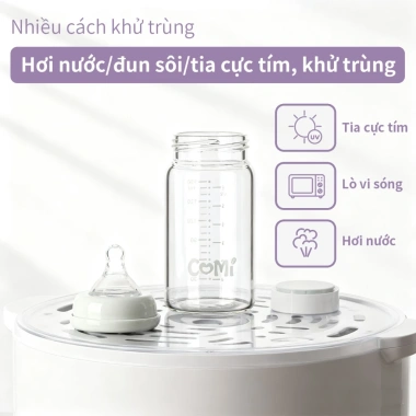 COMI Bình Thủy Tinh Trữ Sữa 180ml Bé Dung – Cổ Rộng, Kết Nối Máy Hút Sữa, An Toàn 5