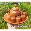 Compo bộ bình trà gỗ dừa 10 ly VIP - loại 1, đĩa 22cm, giá chỉ 295.000₫