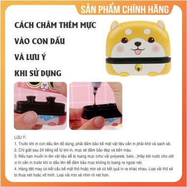 Con dấu in tên lên quần áo, hộp sữa, đồ dùng – mực vải giặt không phai, ưu đãi 160k