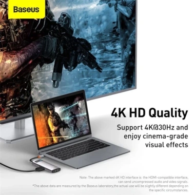 Cổng chuyển đổi Baseus Type C 8-IN-1 4K, 3 USB3.0, SD, TF, RJ45, PD - Giá 930.000₫
