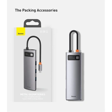Cổng chuyển đổi Baseus Type C 8-IN-1 4K, 3 USB3.0, SD, TF, RJ45, PD - Giá 930.000₫ 7 Cổng chuyển đổi Baseus Type C 8-IN-1 4K, 3 USB3.0, SD, TF, RJ45, PD - Giá 930.000₫ 7