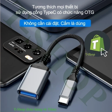 Cổng chuyển đổi Type C sang USB 3.0 OTG, 25.000đ, tương thích mọi thiết bị 3