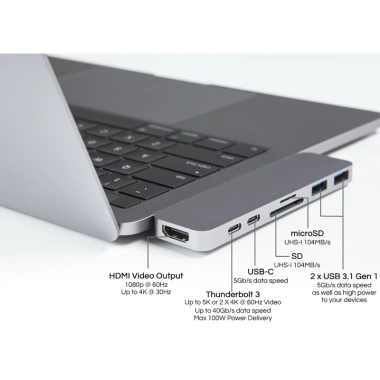 Cổng chuyển HyperDrive Duo 7-in-2 USB-C Hub Pro/Air GN28B - 7 cổng đa năng, tốc độ cao, giảm giá 20% chỉ 990.000₫