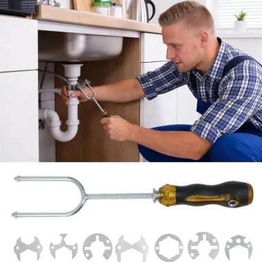 Công cụ hệ thống nước MAOYE66SY - Cờ lê bồn rửa đa kích thước, 7 đầu hoán đổi, xoay 360 độ, 273.900₫ 3