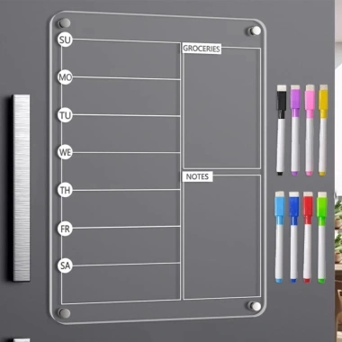Công cụ lập kế hoạch tuần Acrylic RGFV tái sử dụng, 8 bút, lịch tủ lạnh, bảng đen đa chức năng Giá 121.110₫ 5