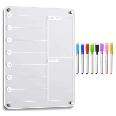 Công cụ lập kế hoạch tuần Acrylic RGFV tái sử dụng, 8 bút, lịch tủ lạnh, bảng đen đa chức năng Giá 121.110₫ 10