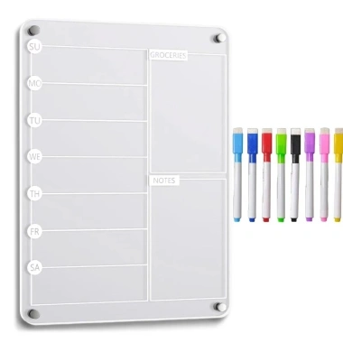 Công cụ lập kế hoạch tuần Acrylic SJJL – Lịch tủ lạnh trong suốt, bảng ghi nhớ xóa được, tái sử dụng mua sắm 9