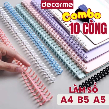 Còng nhựa mềm 5 mắt Decorme - Phụ kiện sổ planner, bullet journal, giảm giá 19.900đ