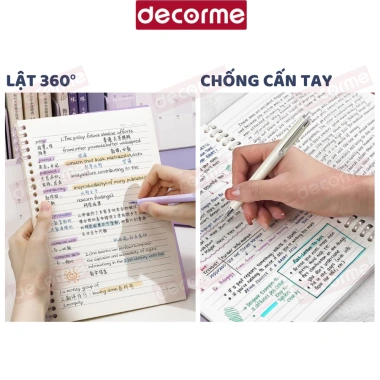Còng nhựa mềm 5 mắt Decorme - Phụ kiện sổ planner, bullet journal, giảm giá 19.900đ 2