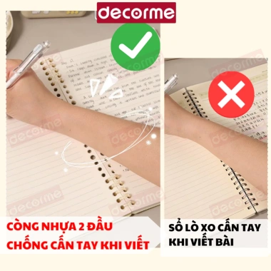 Còng nhựa mềm 5 mắt Decorme - Phụ kiện sổ planner, bullet journal, giảm giá 19.900đ 3