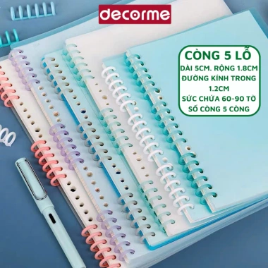 Còng nhựa mềm 5 mắt Decorme - Phụ kiện sổ planner, bullet journal, giảm giá 19.900đ 8