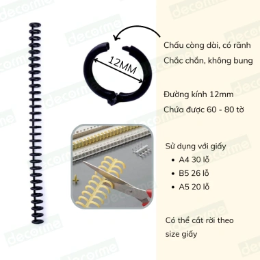 Còng nhựa mềm 5 mắt Decorme - Phụ kiện sổ planner, bullet journal, giảm giá 19.900đ 9