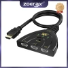 Công tắc HDMI ZOERAX 3 trong 1 4K 60Hz HDCP 2.2 – Tương thích PS5, Xbox, Fire TV – 97.900đ