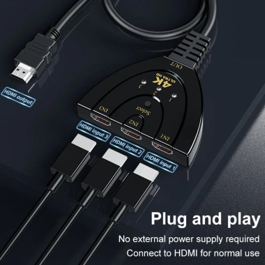 Công tắc HDMI ZOERAX 3 trong 1 4K 60Hz HDCP 2.2 – Tương thích PS5, Xbox, Fire TV – 97.900đ 6