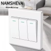 Công tắc treo tường NAMSHEVA – Bảng điều khiển 1‑4 gang, đèn báo huỳnh quang, bền chắc, giá ưu đãi 42.240₫