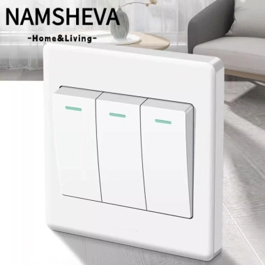 Công tắc treo tường NAMSHEVA – Bảng điều khiển 1‑4 gang, đèn báo huỳnh quang, bền chắc, giá ưu đãi 42.240₫