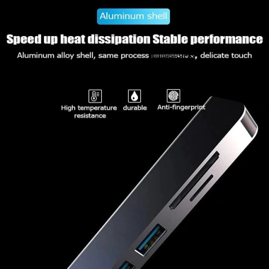 Cổng USB-C HUB 6 trong 1 HDMI 4K, TF, Đọc thẻ SD – Giá chỉ 111.100₫
