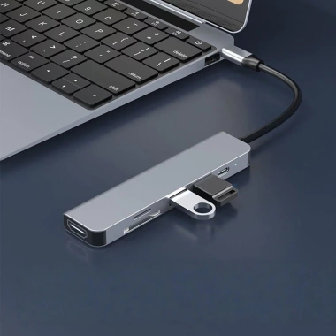 Cổng USB-C HUB 6 trong 1 HDMI 4K, TF, Đọc thẻ SD – Giá chỉ 111.100₫