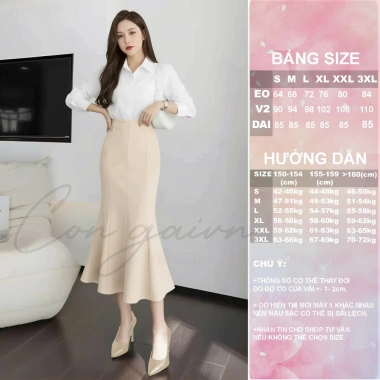 Congaivn Chân váy đuôi cá dài CV44 vải kate dày cạp cao tôn dáng - 174k 7