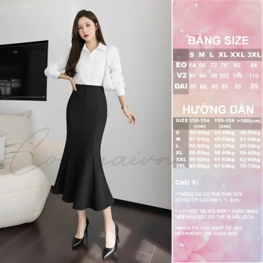 Congaivn Chân váy đuôi cá dài CV44 vải kate dày cạp cao tôn dáng - 174k 8