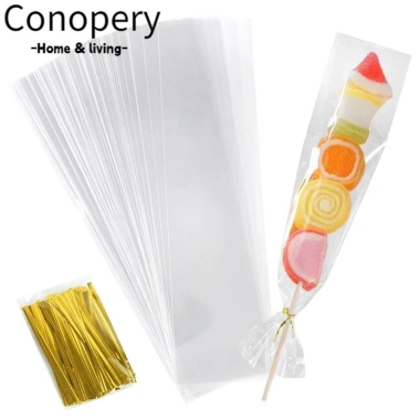Conopery 100 Túi Đựng Kẹo Dài Nhựa Bánh Quy - Bao Bì Quà Tặng, Giá 58.740₫