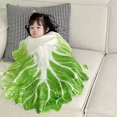 Coolcells Bắp Cải Chăn Flannel Đa chức năng 5 kích thước Ấm áp mềm mại sang trọng thích hợp du lịch mùa đông 4